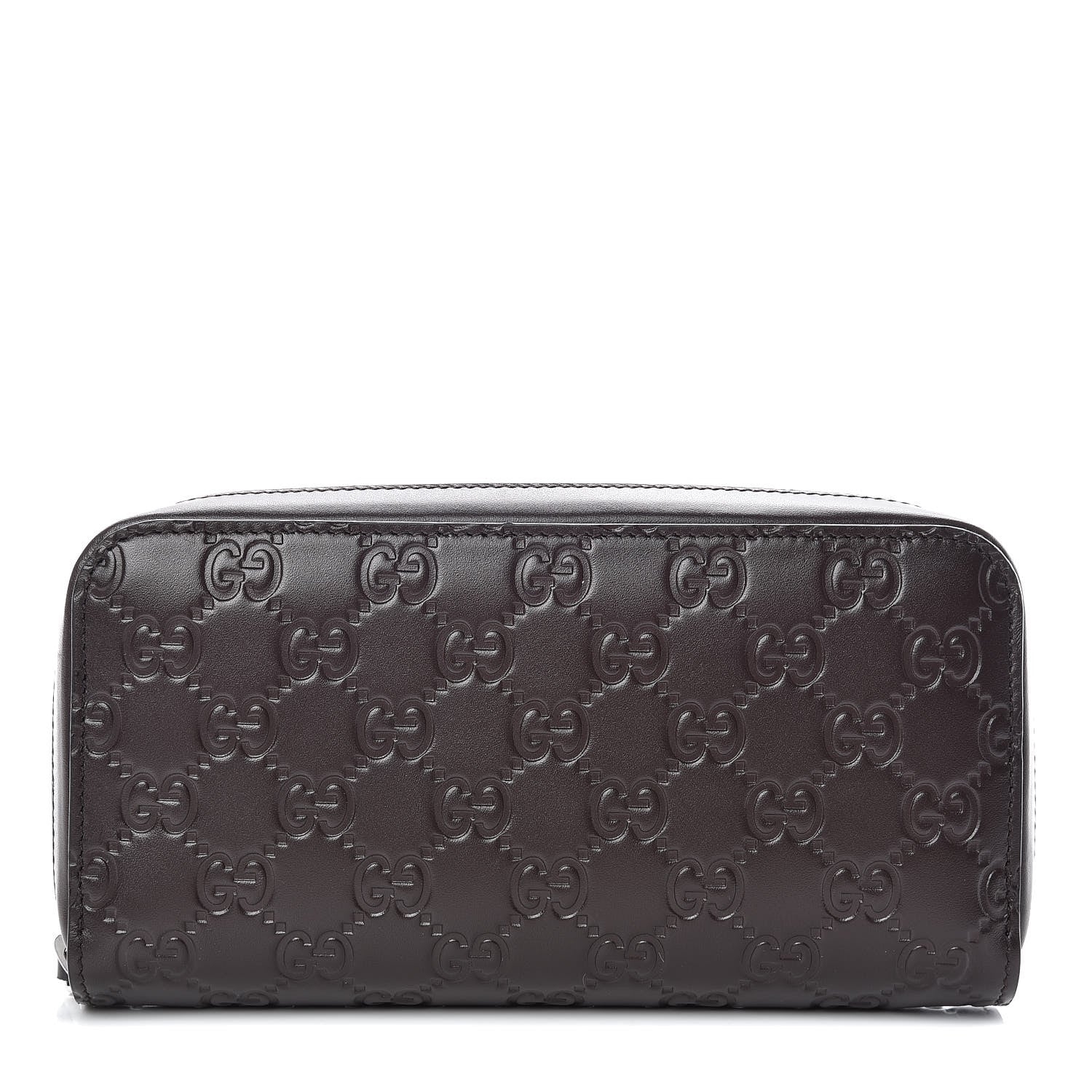 Gucci Guccissima Large Zip Around Wallet Chocolate 1 of 8