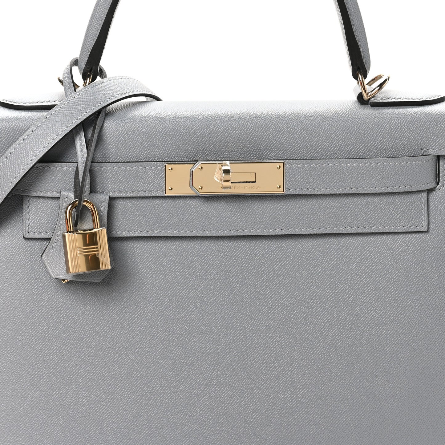 Madame Calfskin Kelly Sellier 28 Gris Pantin
