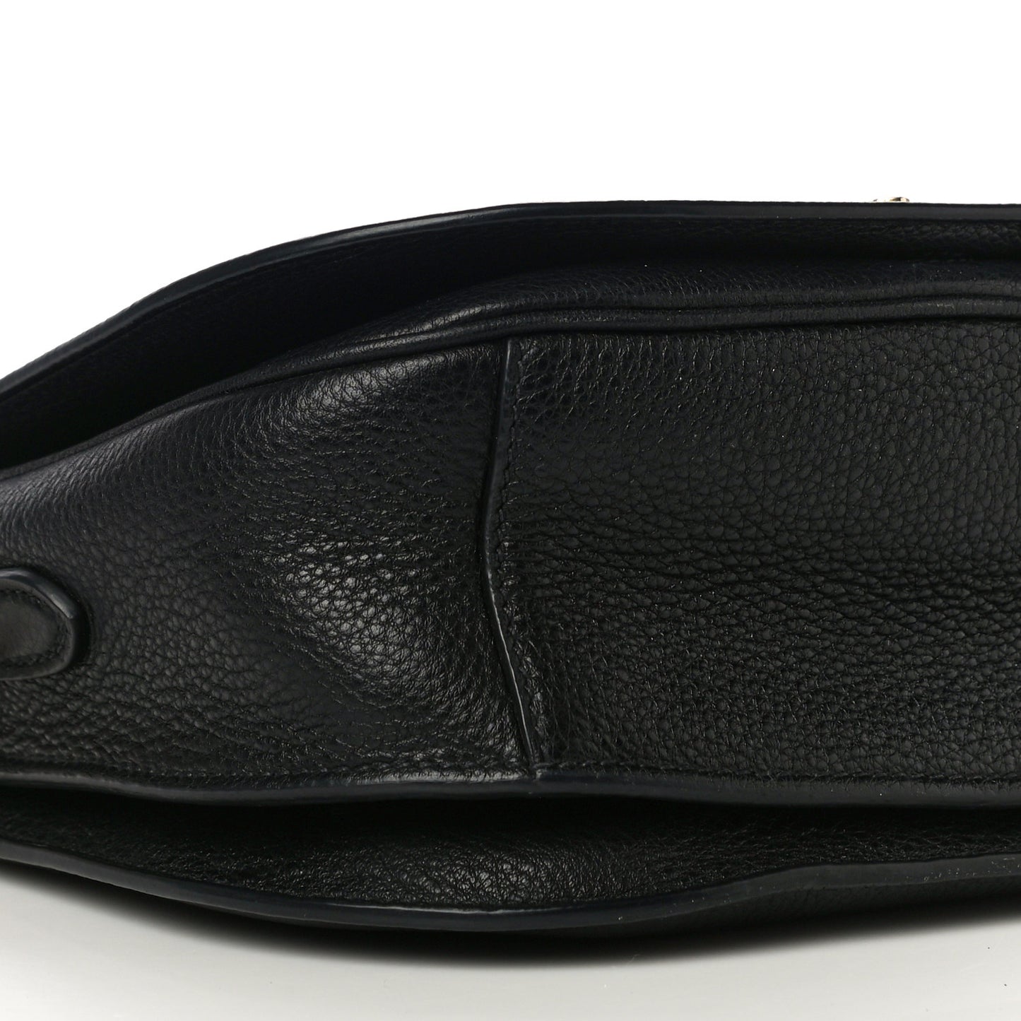 Vitello Daino Soft Shoulder Flap Bag Black