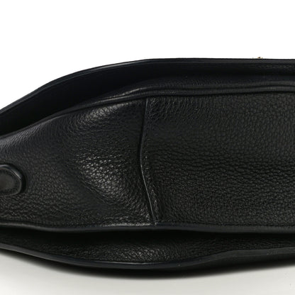 Prada Vitello Daino Soft Shoulder Flap Bag Black 8 of 9