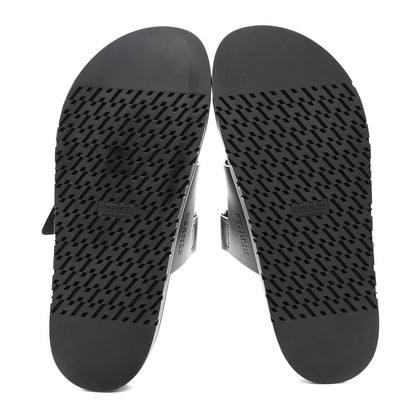 Hermes Calfskin Womens Chypre Sandals 39.5 Black 5 of 8