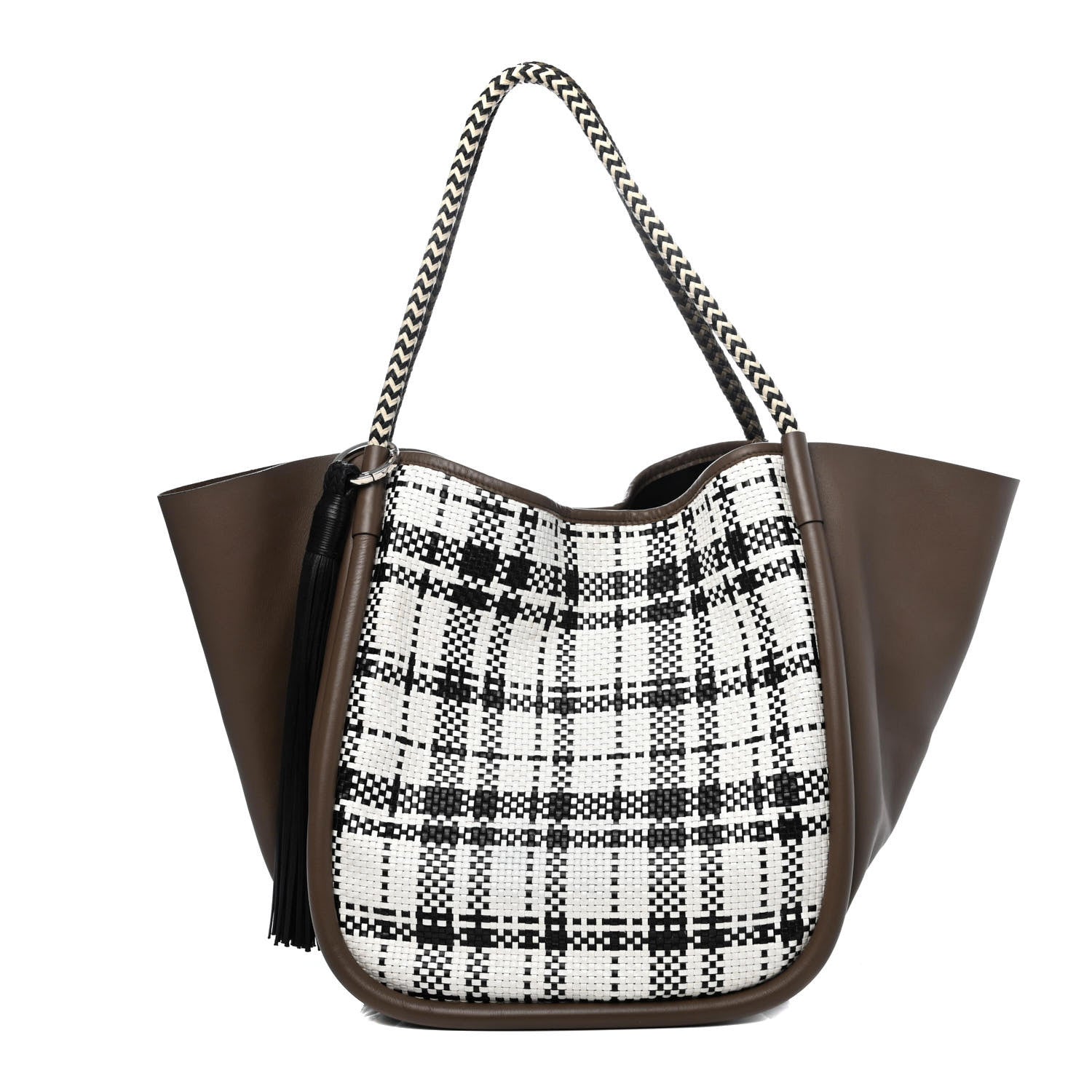 Proenza Schouler Woven Plaid L Tote White 1 of 4
