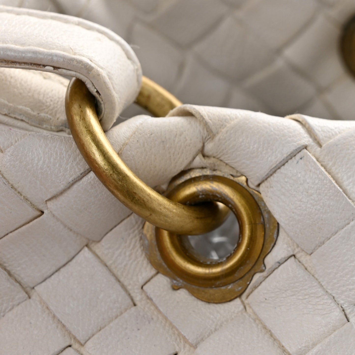 Nappa Intrecciato Small Capri Tote White