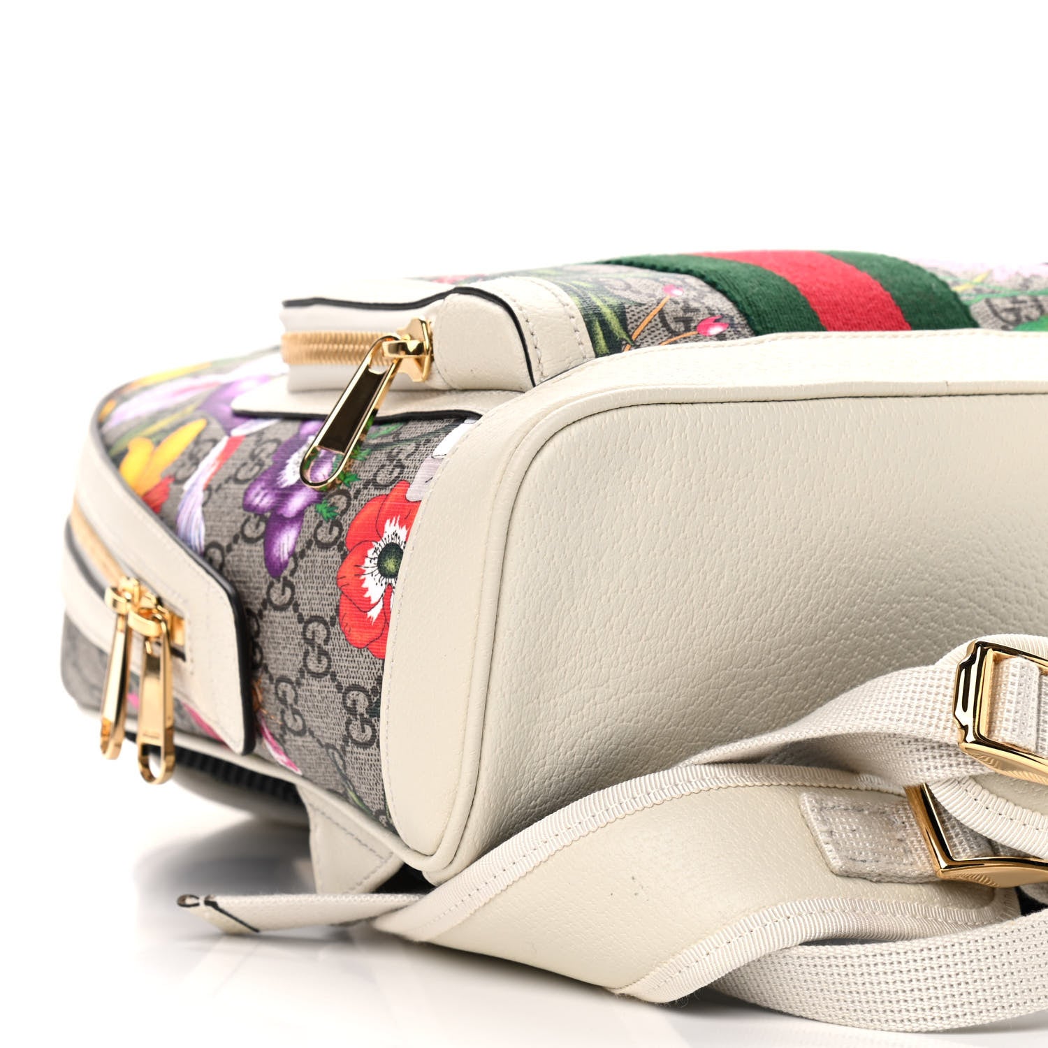 Gucci GG Supreme Monogram Flora Web Small Ophidia Day Backpack White 8 of 9