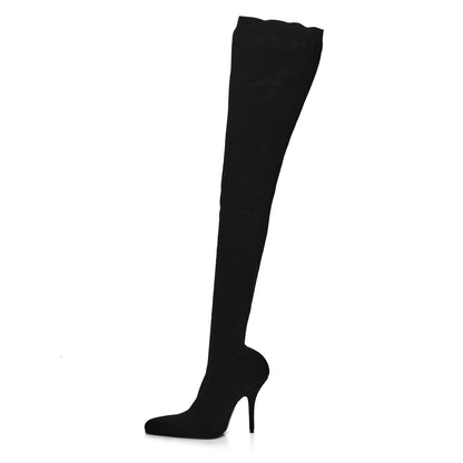 Balenciaga Spandex Round Toe Knife Thigh High Boots 38 Black 1 of 7