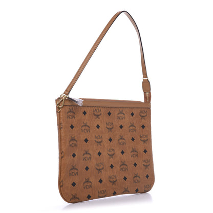 MCM Visetos Medium Stark Wristlet Pouch Cognac 3 of 9