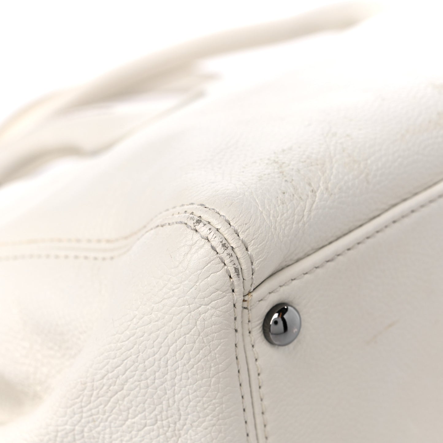 Calfskin Mademoiselle Lock Cerf Executive Shopper Tote White