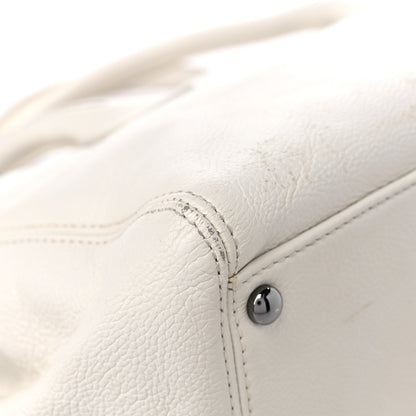 Chanel Calfskin Mademoiselle Lock Cerf Executive Shopper Tote White 10 of 22