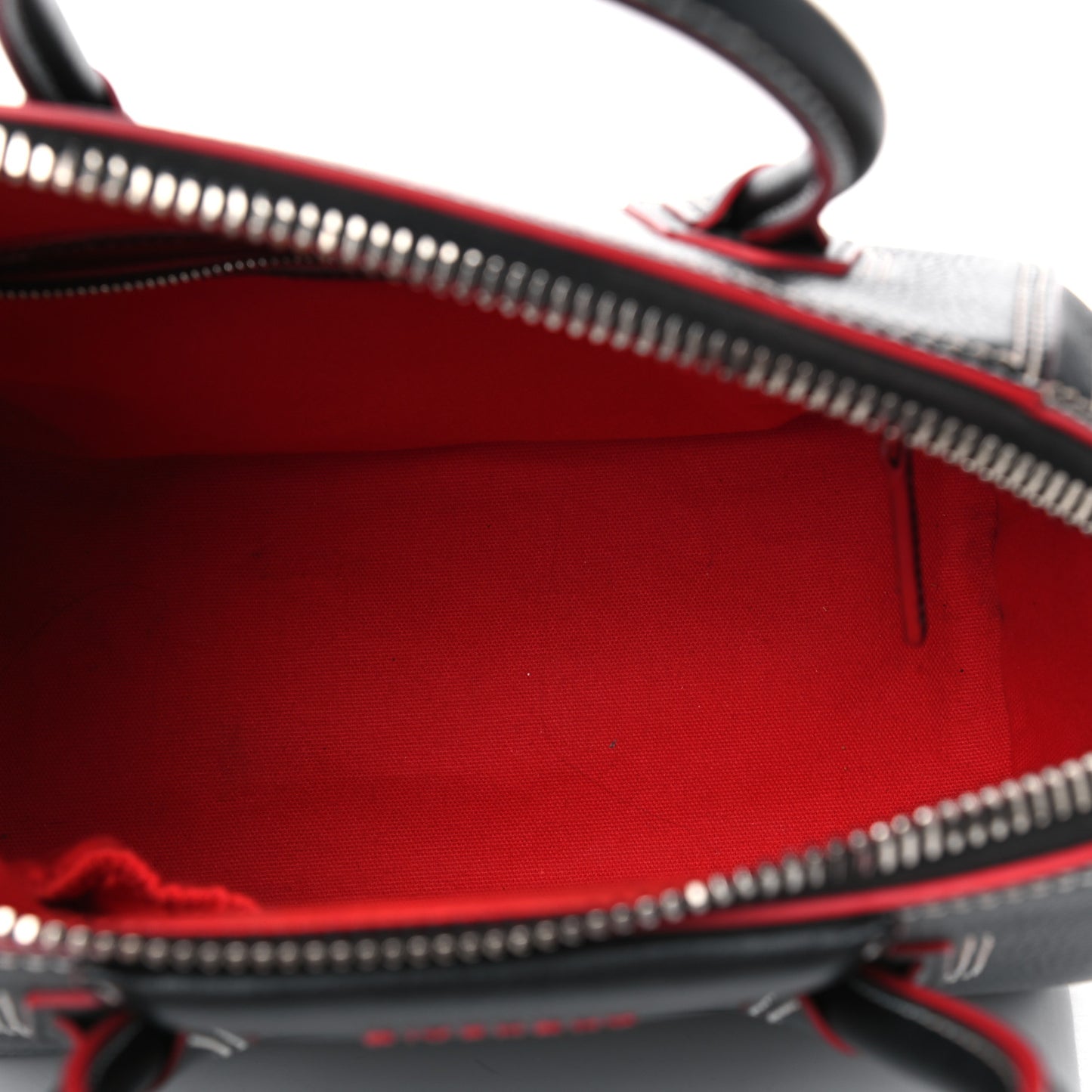 Calfskin Bi-Color Topstitch Small Antigona Black Red