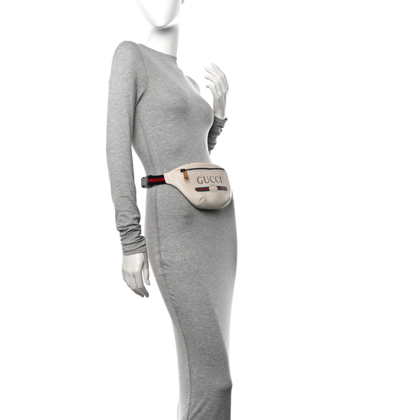 Grained Calfskin Small Logo Belt Bag White