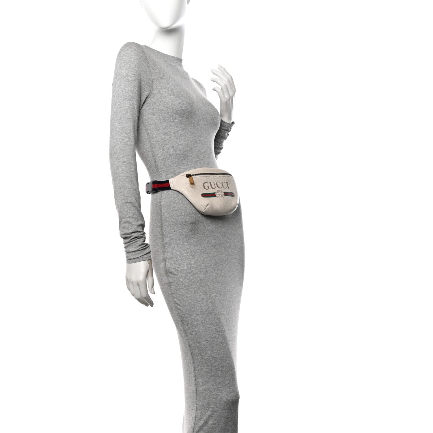 Gucci Grained Calfskin Small Logo Belt Bag White 2 of 11