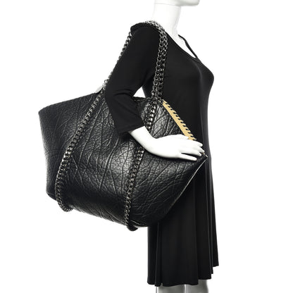 Stella McCartney Faux Shearling Chain Falabella Tote Black 2 of 9