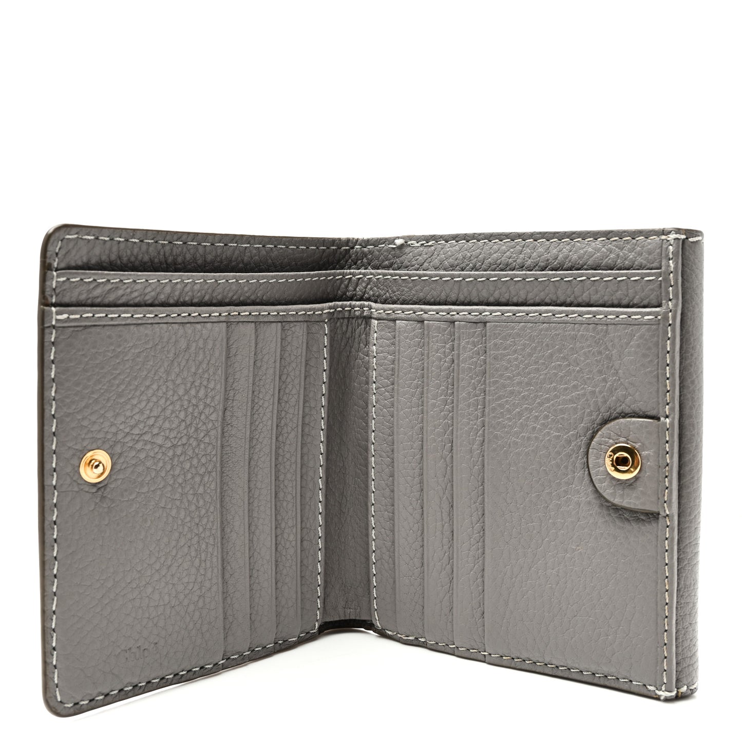Grained Calfskin Marcie Square Wallet Cashmere Grey
