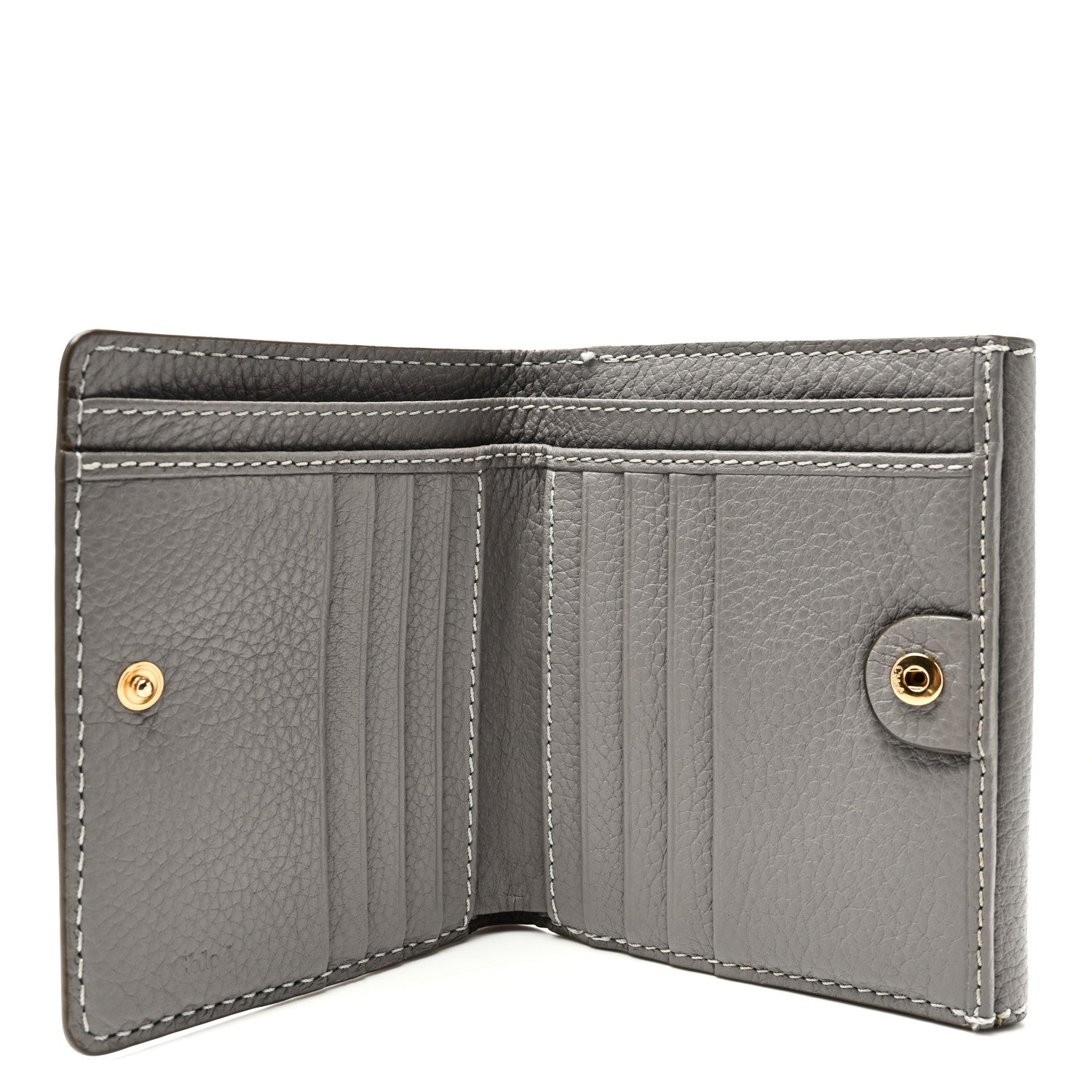 Chloe Grained Calfskin Marcie Square Wallet Cashmere Grey 6 of 9