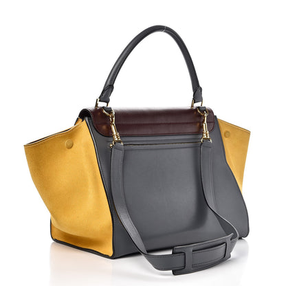 Celine Smooth Calfskin Suede Medium Tri-Color Trapeze Yellow 3 of 8