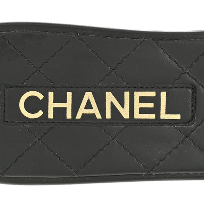 Chanel Lambskin Quilted CC Turnlock Sandals 39 Black 7 of 9