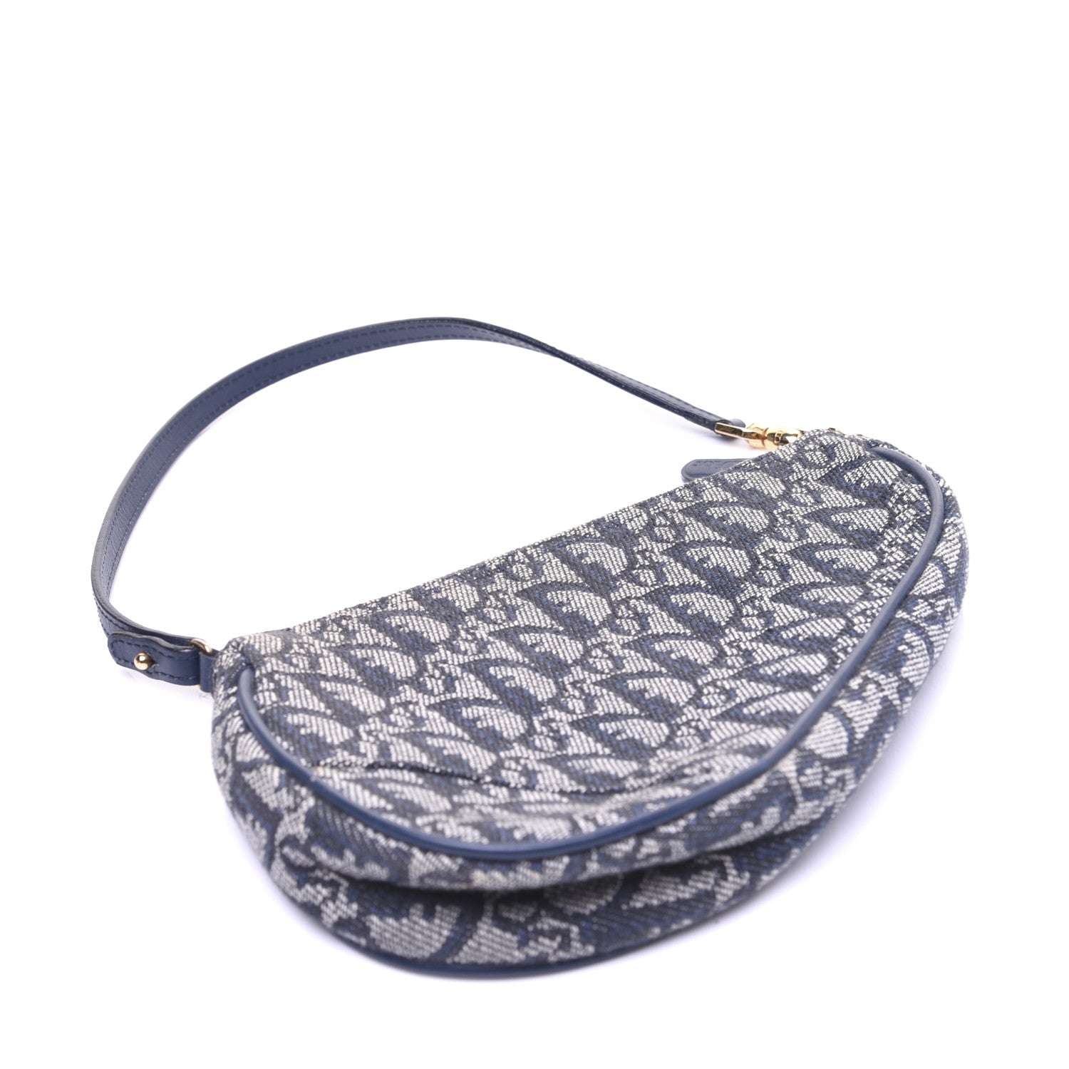 Christian Dior Monogram Mini Saddle Pochette Navy 4 of 11