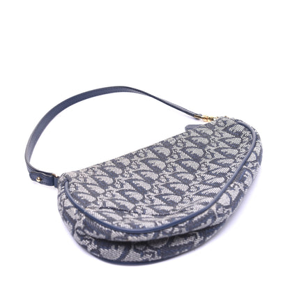 Christian Dior Monogram Mini Saddle Pochette Navy 4 of 11