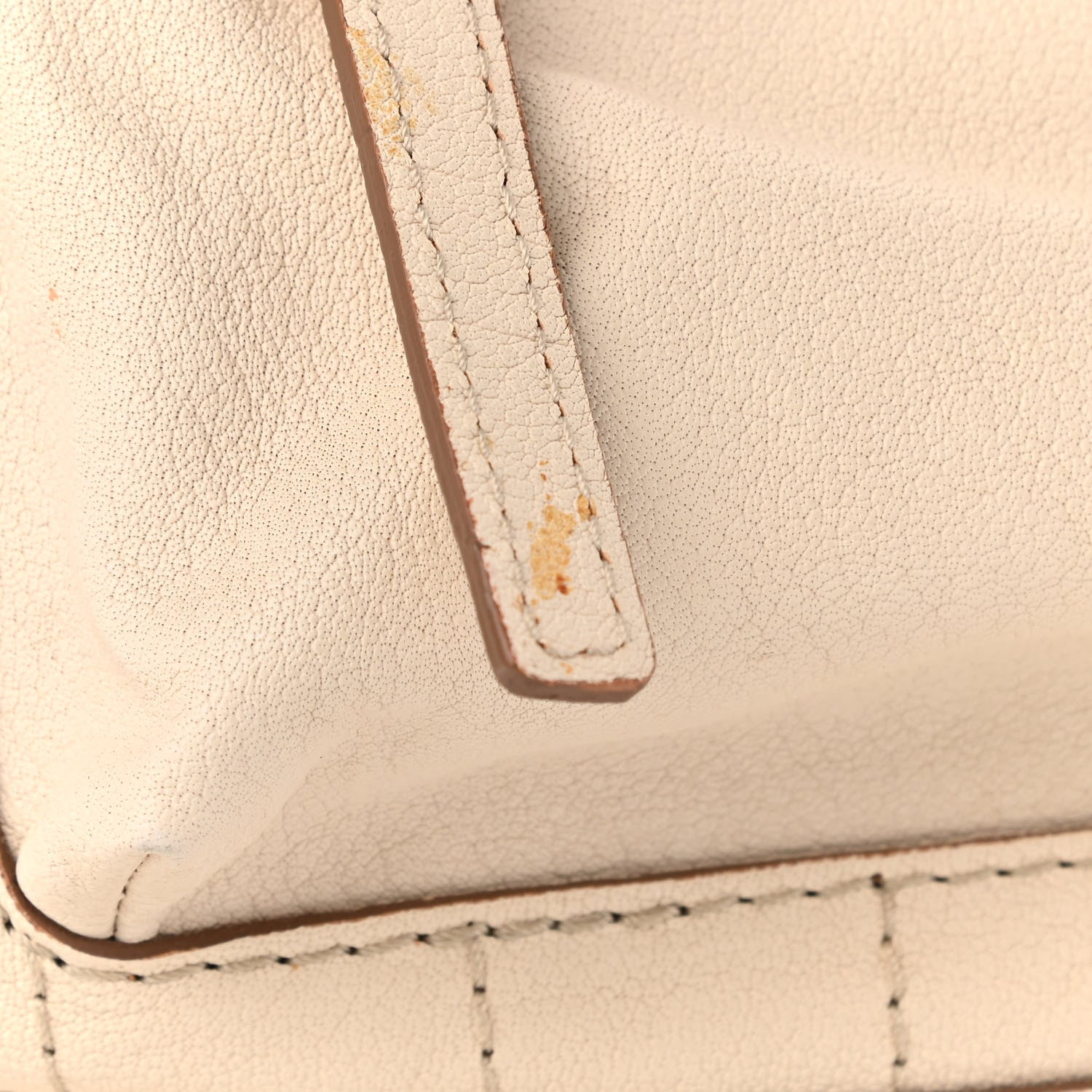 Chanel Goatskin Square Stitch Essential Bowler White 11 of 12
