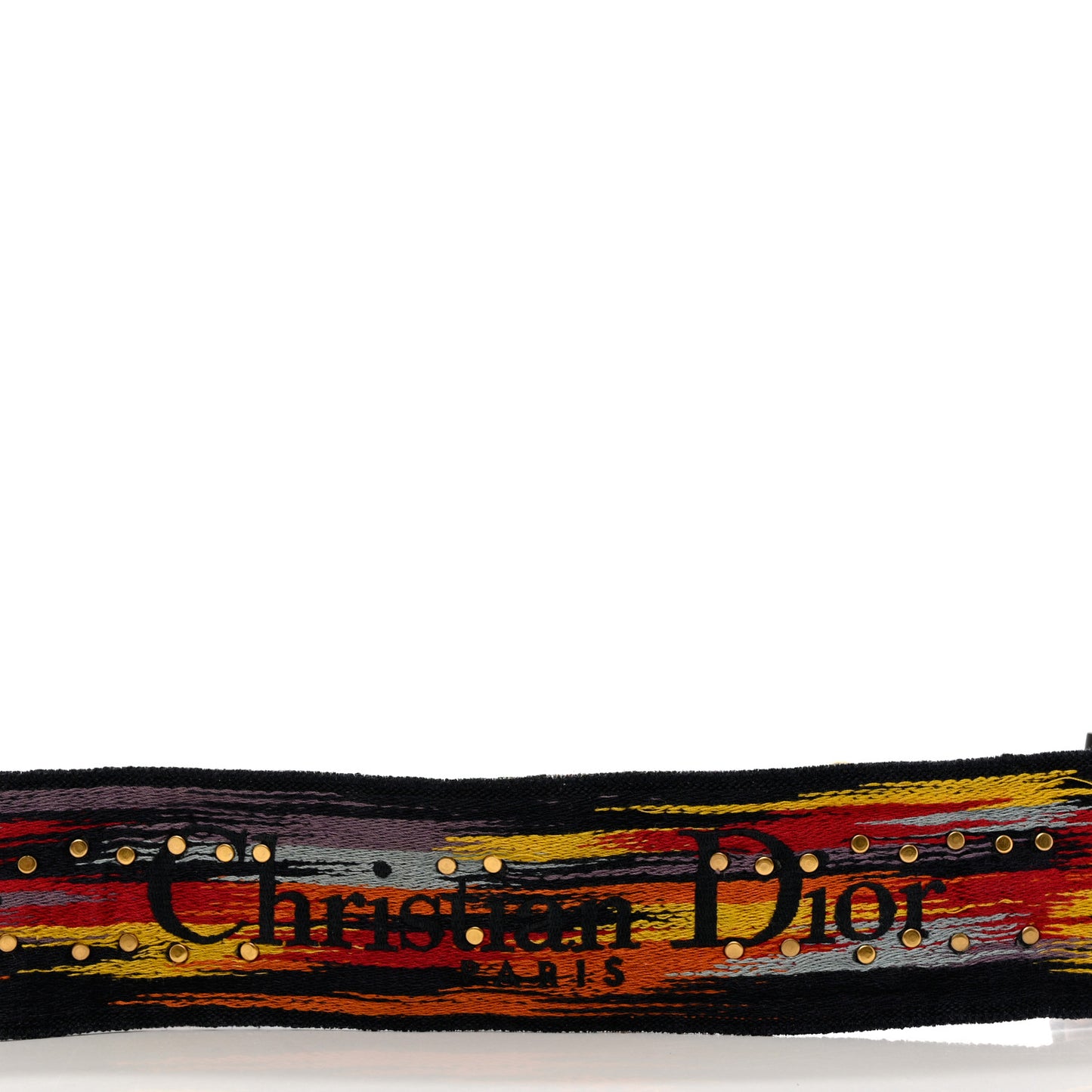 Canvas Embroidered Studded Rainbow J’Adior Shoulder Strap