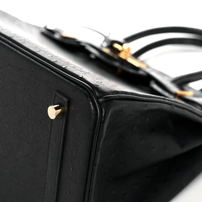 Hermes Ostrich Shiny Alligator Birkin Touch 30 Black 9 of 13