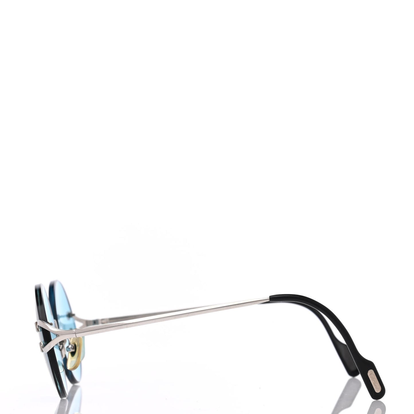 Rimless C-Decor Round Sunglasses Blue