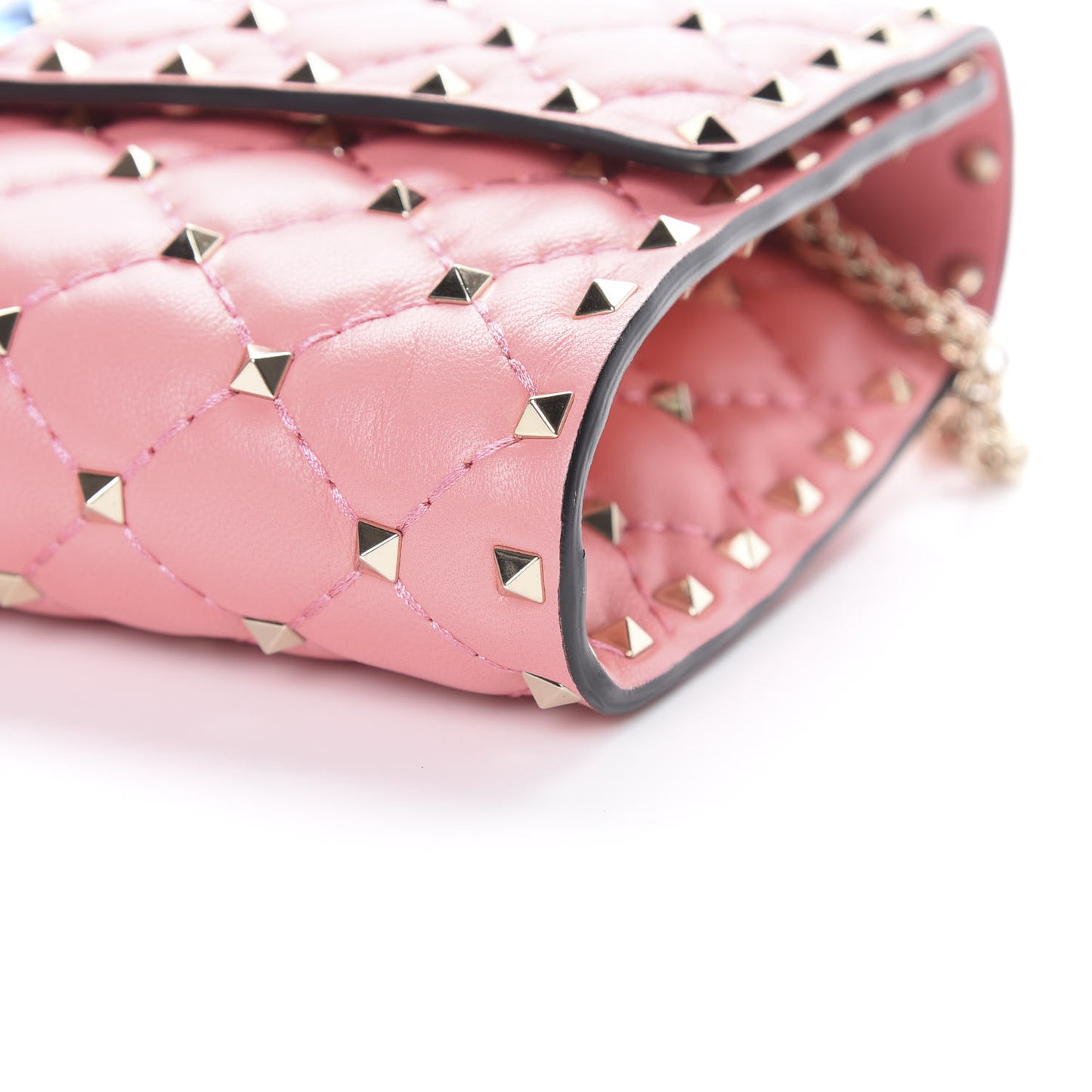 Nappa Rockstud Spike Wallet On Chain Paradise Rose