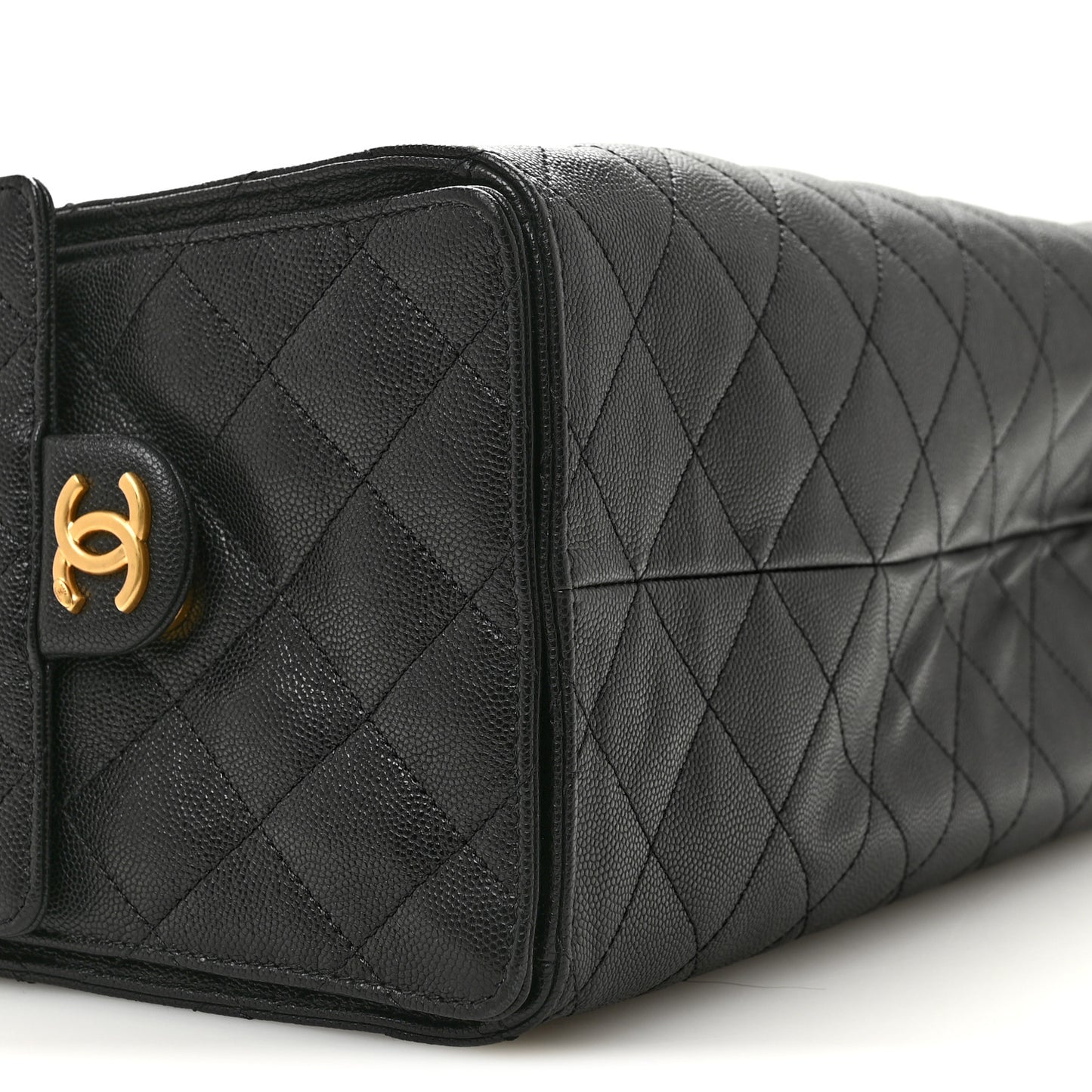 Caviar Quilted Medium Chanel 25 Handbag Black