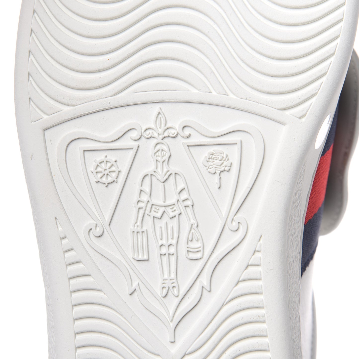 Calfskin Ayers Web Panther Embroidered Mens Ace Sneakers 7.5 White