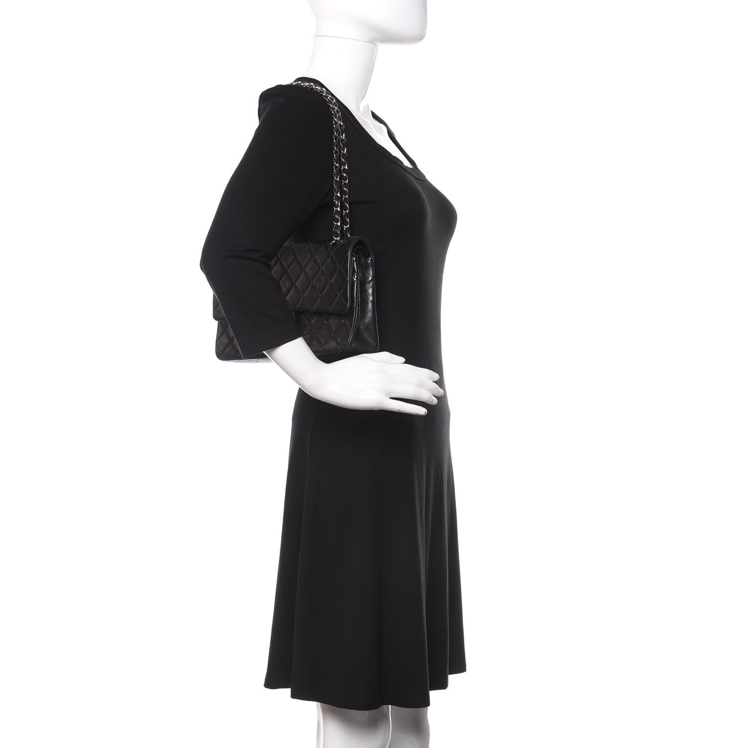 Chanel Lambskin Quilted Medium Double Flap Black 2 of 12