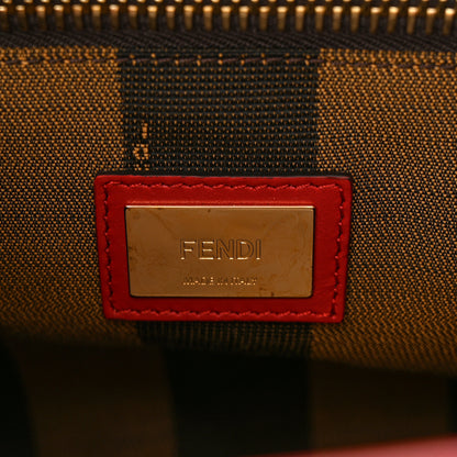 Fendi Vitello Morgan Fabric Jacquard Pequin Medium Peekaboo Iconic Satchel Mattone Tobacco Black 7 of 10