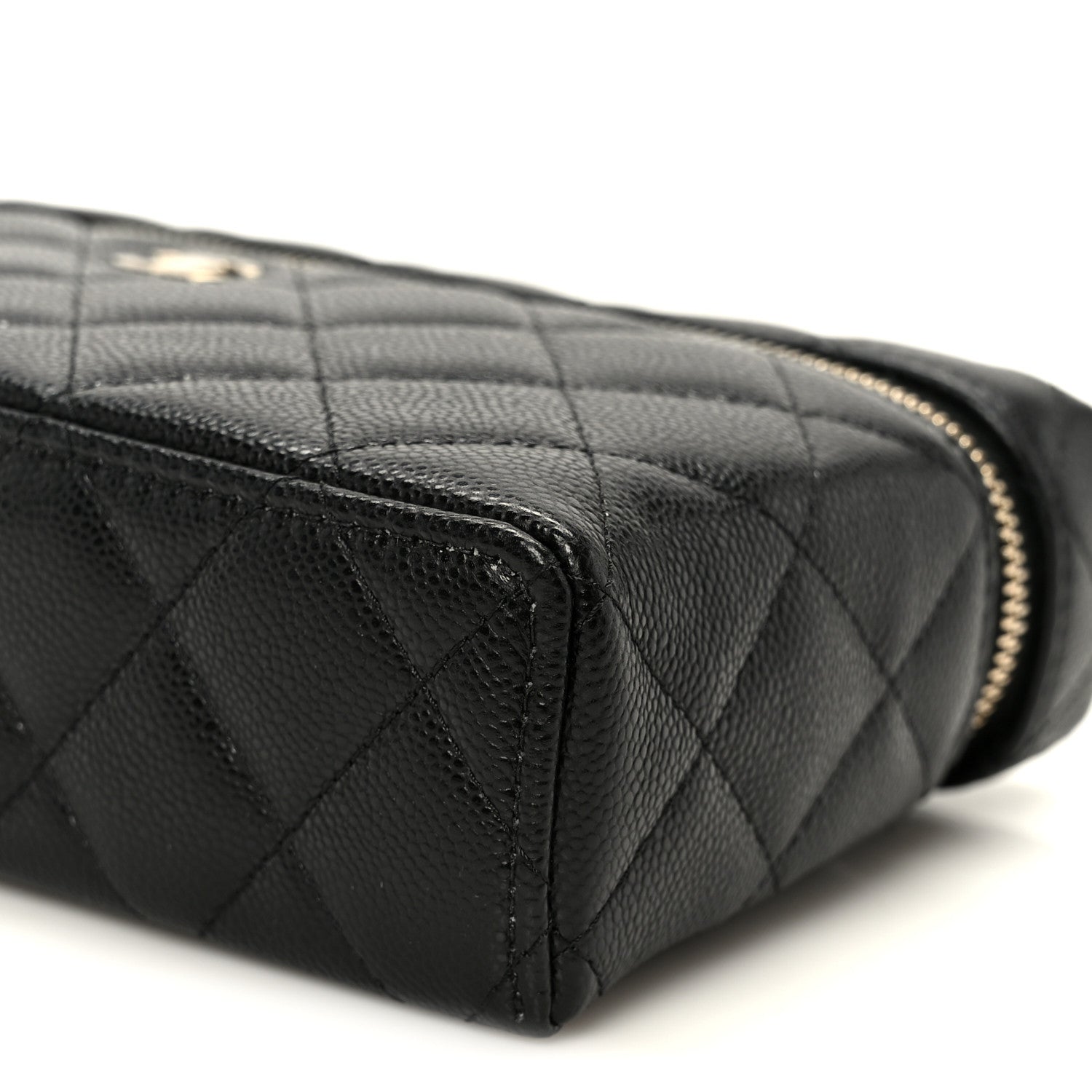 Chanel Caviar Quilted Top Handle Slim Vanity With Chain Black 10 of 11