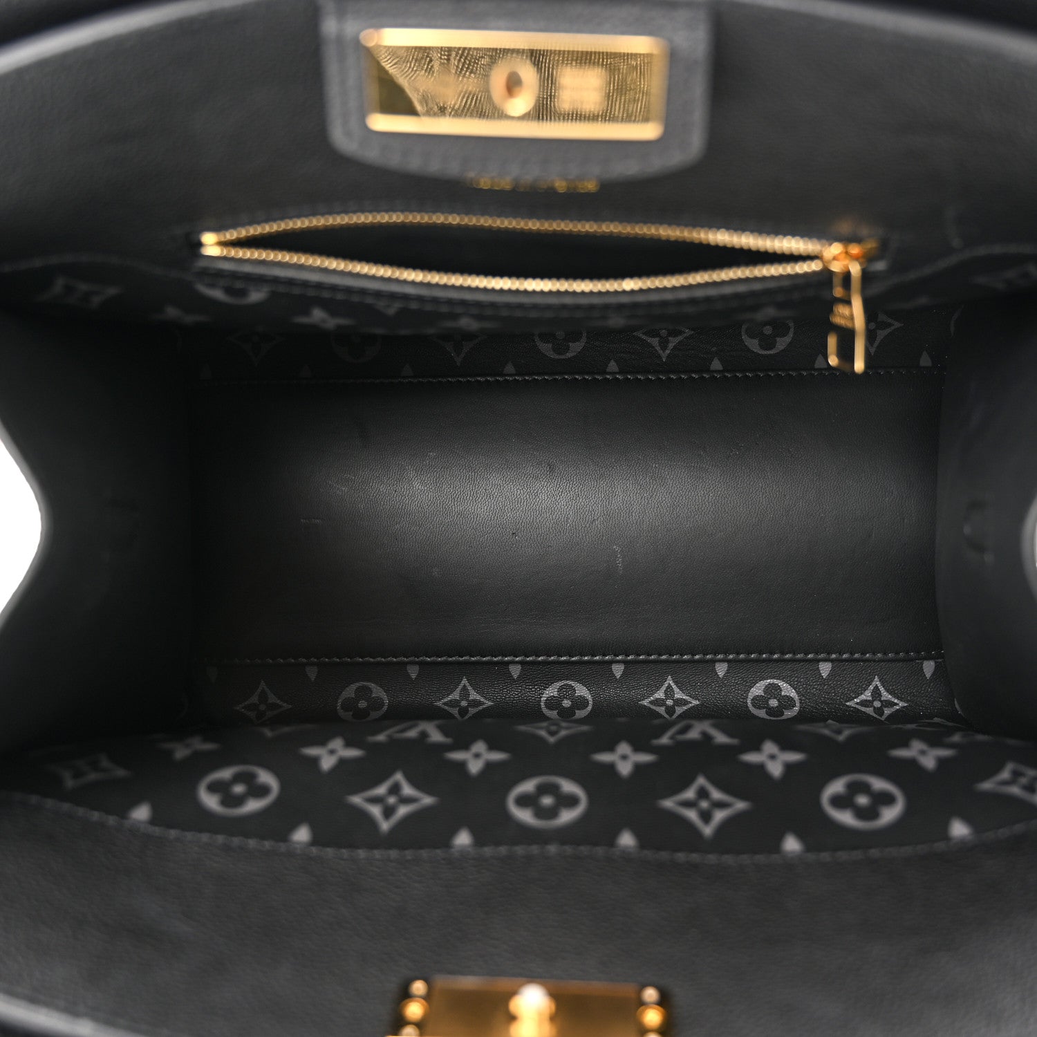 Louis Vuitton Calfskin Steamer MM Black 5 of 14