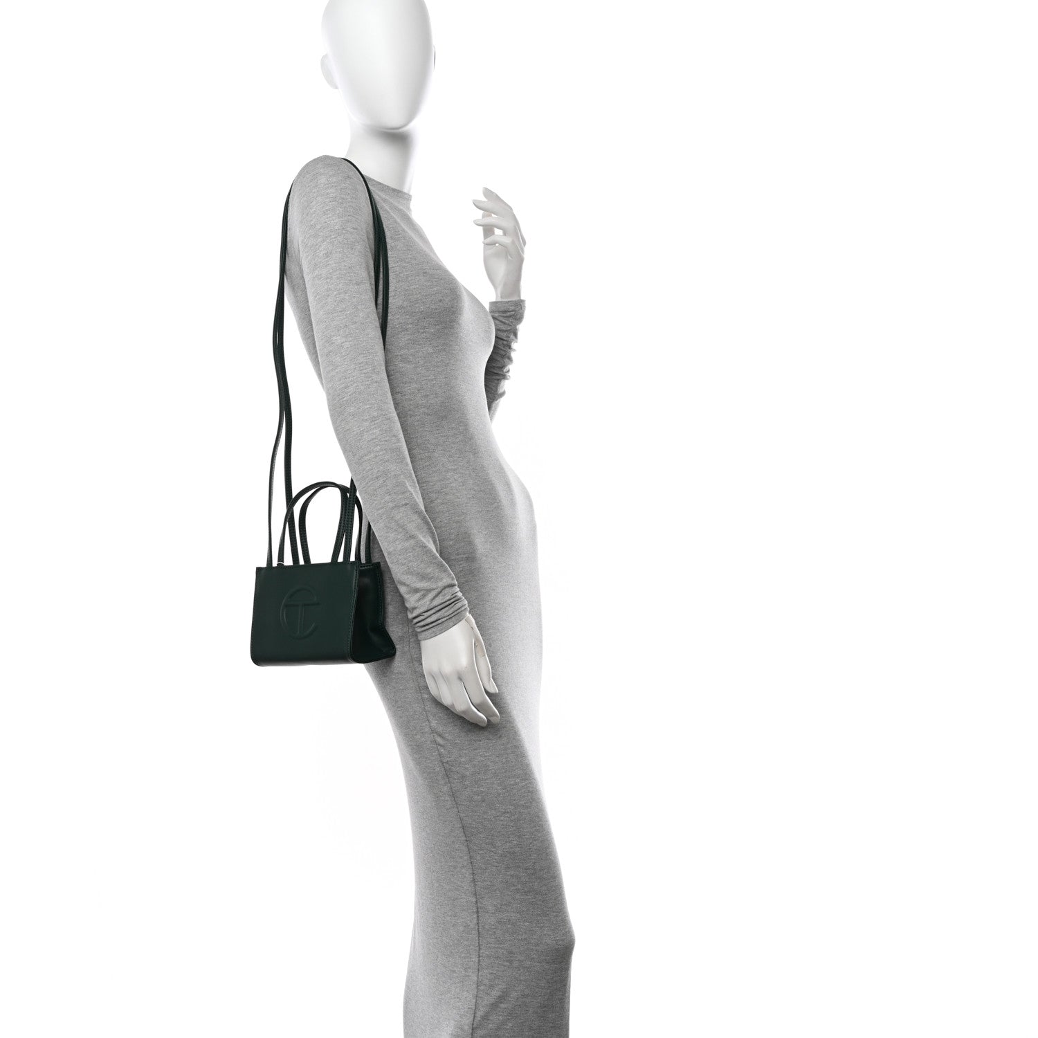 Telfar Vegan Leather Small Shopping Bag Dark Olive 2 of 10