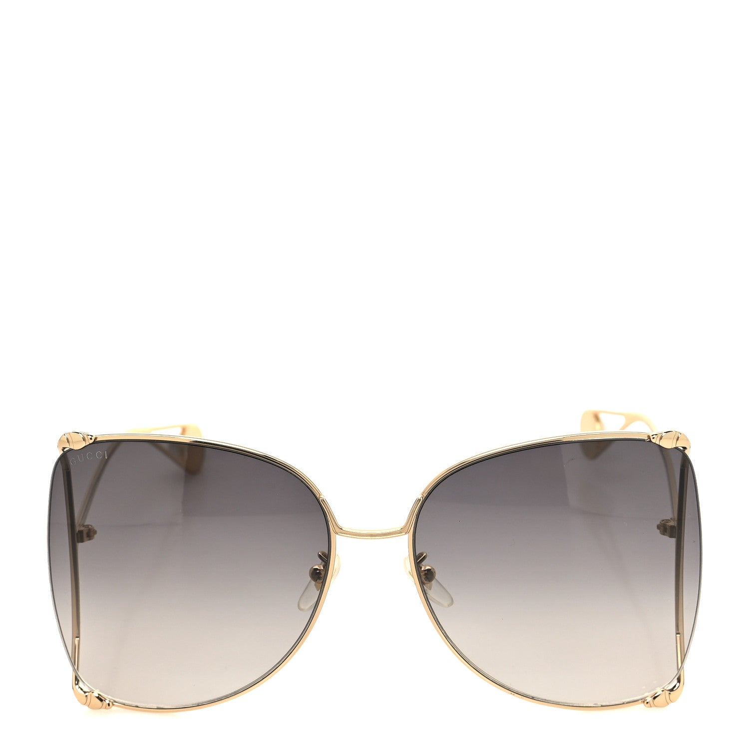 Gucci Oversized Round Sunglasses GG0252S Gold Brown 2 of 8