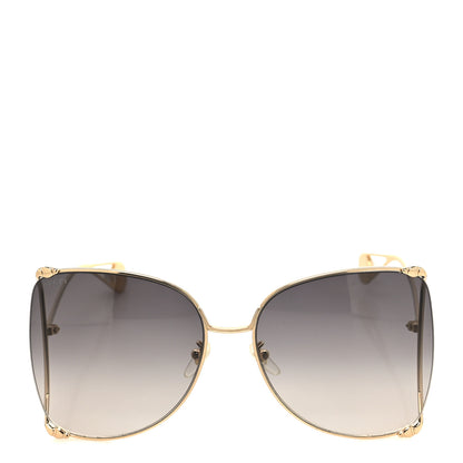 Gucci Oversized Round Sunglasses GG0252S Gold Brown 2 of 8