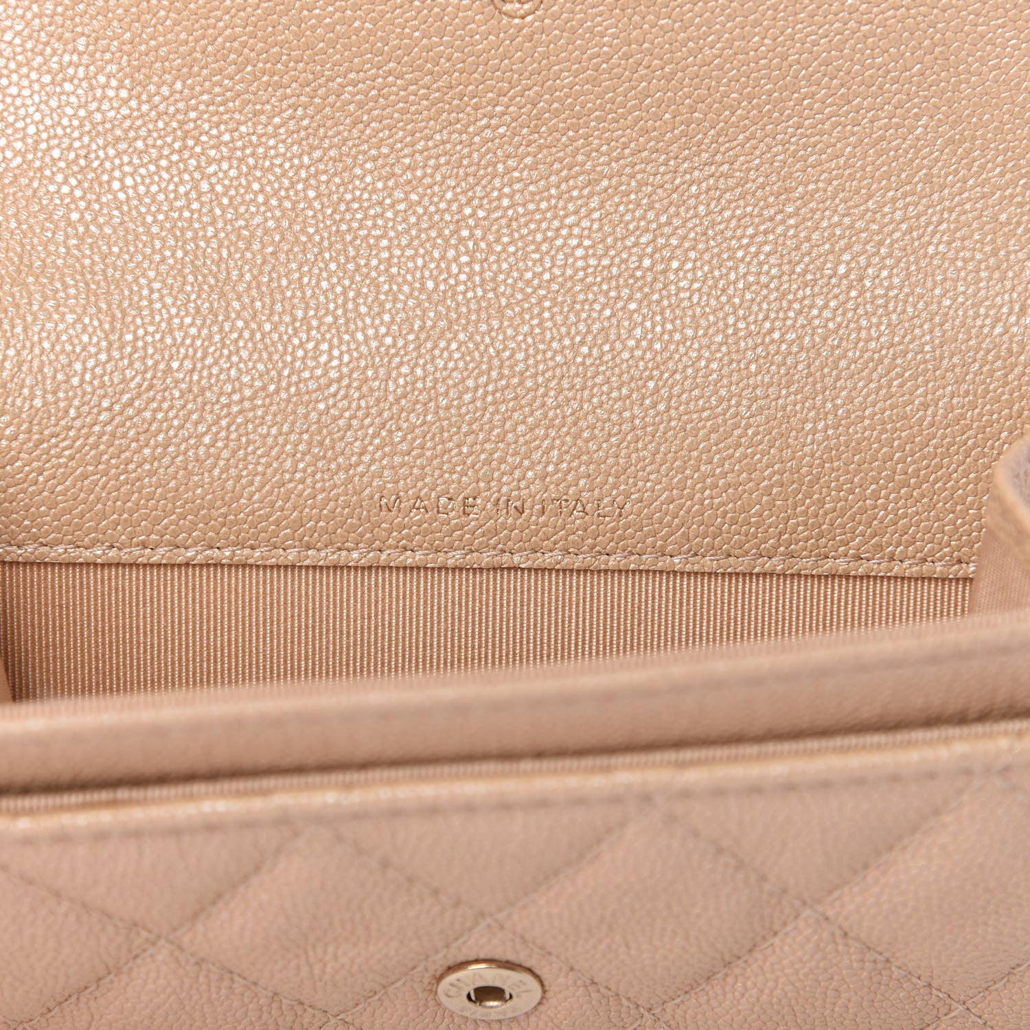 Chanel Iridescent Caviar Quilted Flap Card Holder Beige 7 of 9