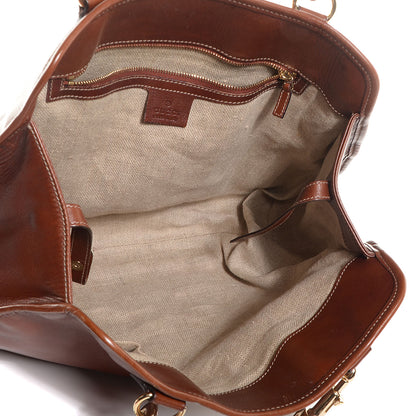 Gucci Leather Web Strap Tote Brown 5 of 7