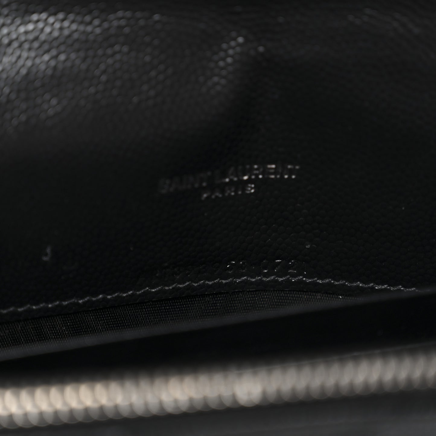 Grain De Poudre Matelasse Chevron Monogram Envelope Chain Wallet Black