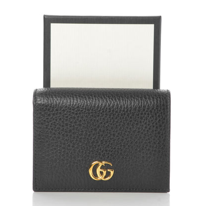 Gucci Pebbled Calfskin GG Marmont Card Case Black 8 of 8