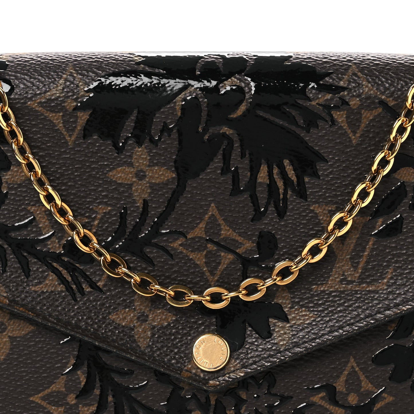 Monogram Blossom Pochette Felicie Chain Wallet Black
