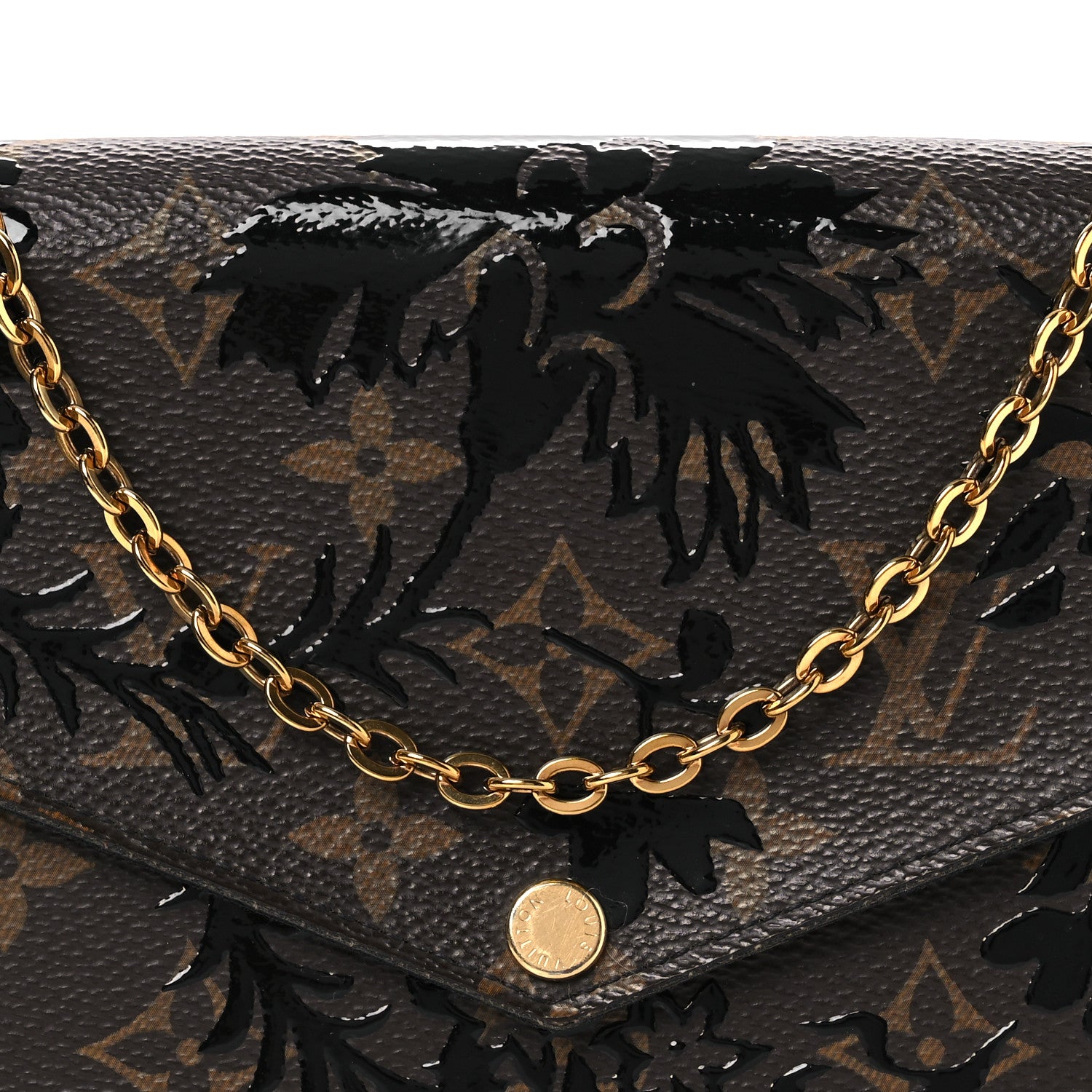 Louis Vuitton Monogram Blossom Pochette Felicie Chain Wallet Black 9 of 14