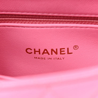 Chanel Caviar Lizard Embossed Quilted Mini Coco Handle Flap Pink 6 of 10