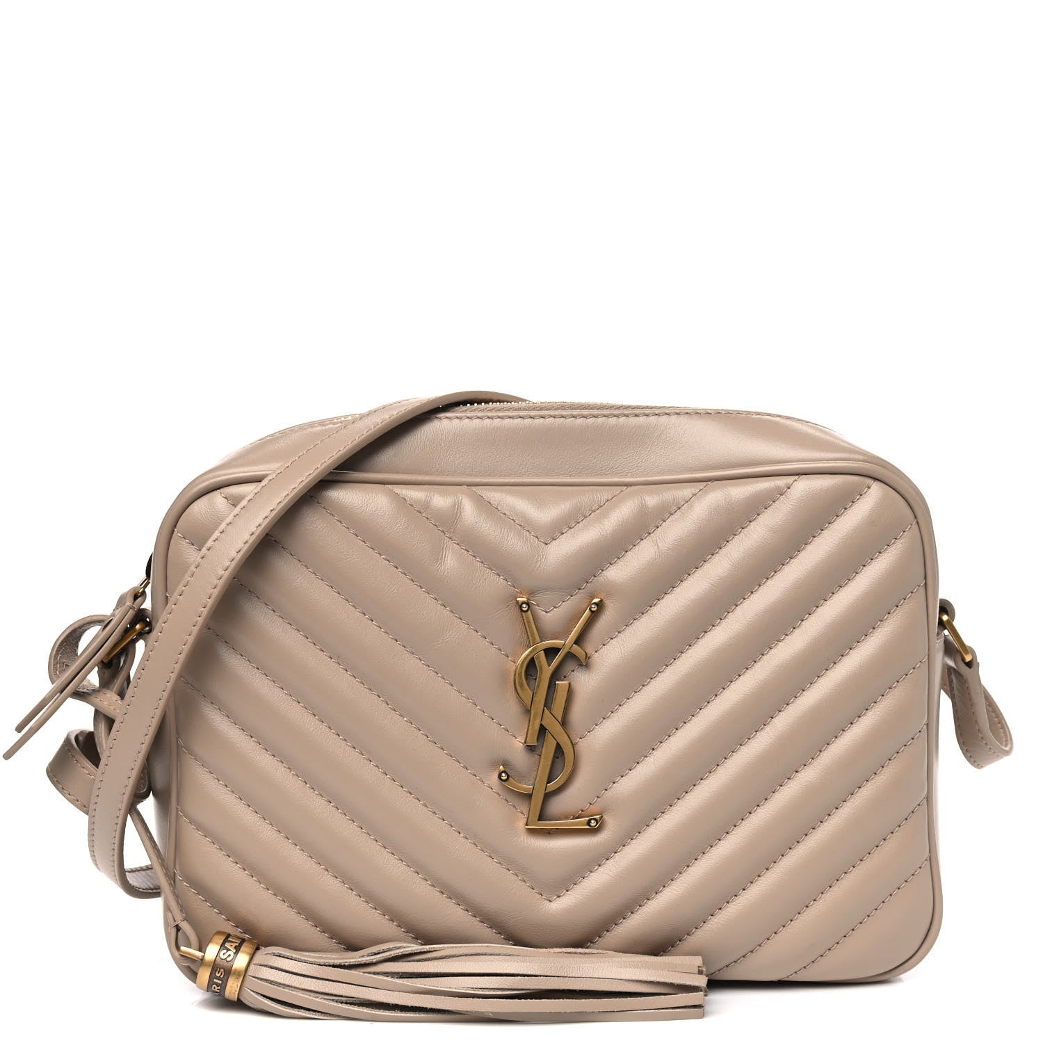 Saint Laurent Calfskin Matelasse Monogram Lou Camera Bag Dark Beige 1 of 6