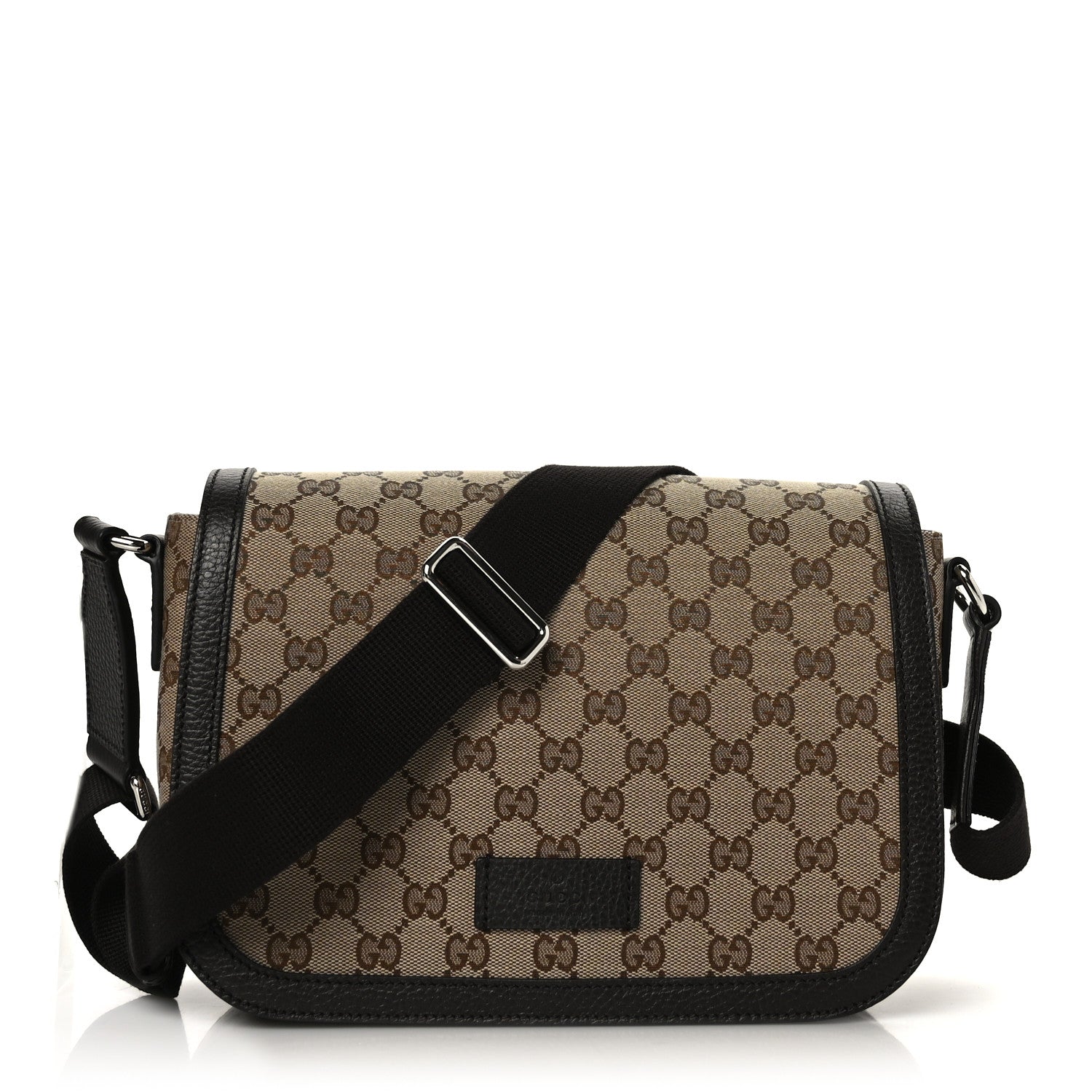 Gucci Monogram Flap Messenger Bag Beige Dark Brown 1 of 9