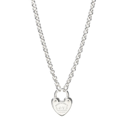 Tiffany Sterling Silver Return To Tiffany Love Heart Lock Pendant Necklace 1 of 4
