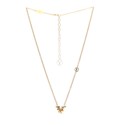Louis Vuitton Swarovski Essential V Necklace Multicolor Gold 4 of 6