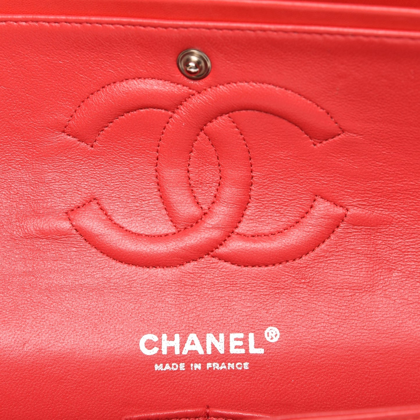 Lambskin Quilted Medium Double Flap Red