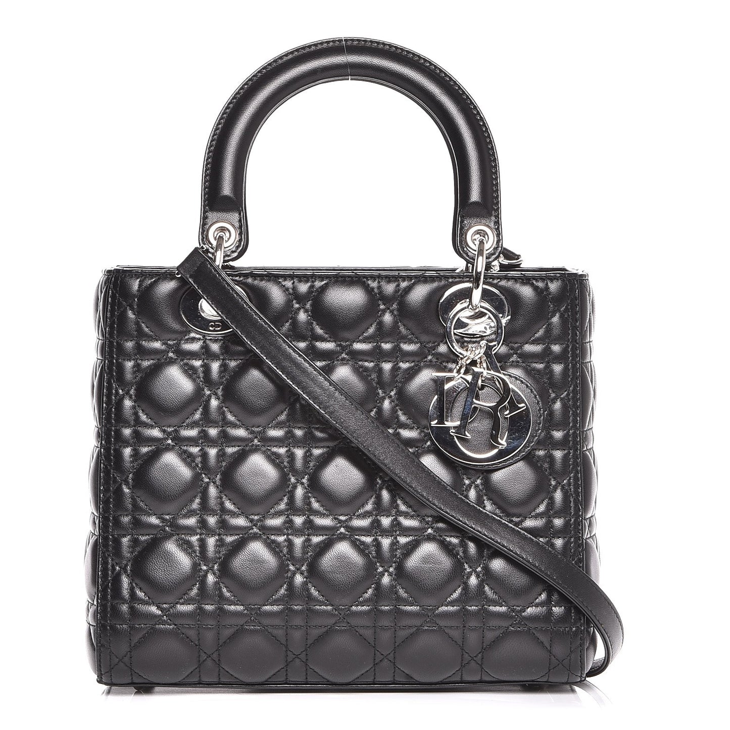 Lambskin Cannage Medium Lady Dior Black