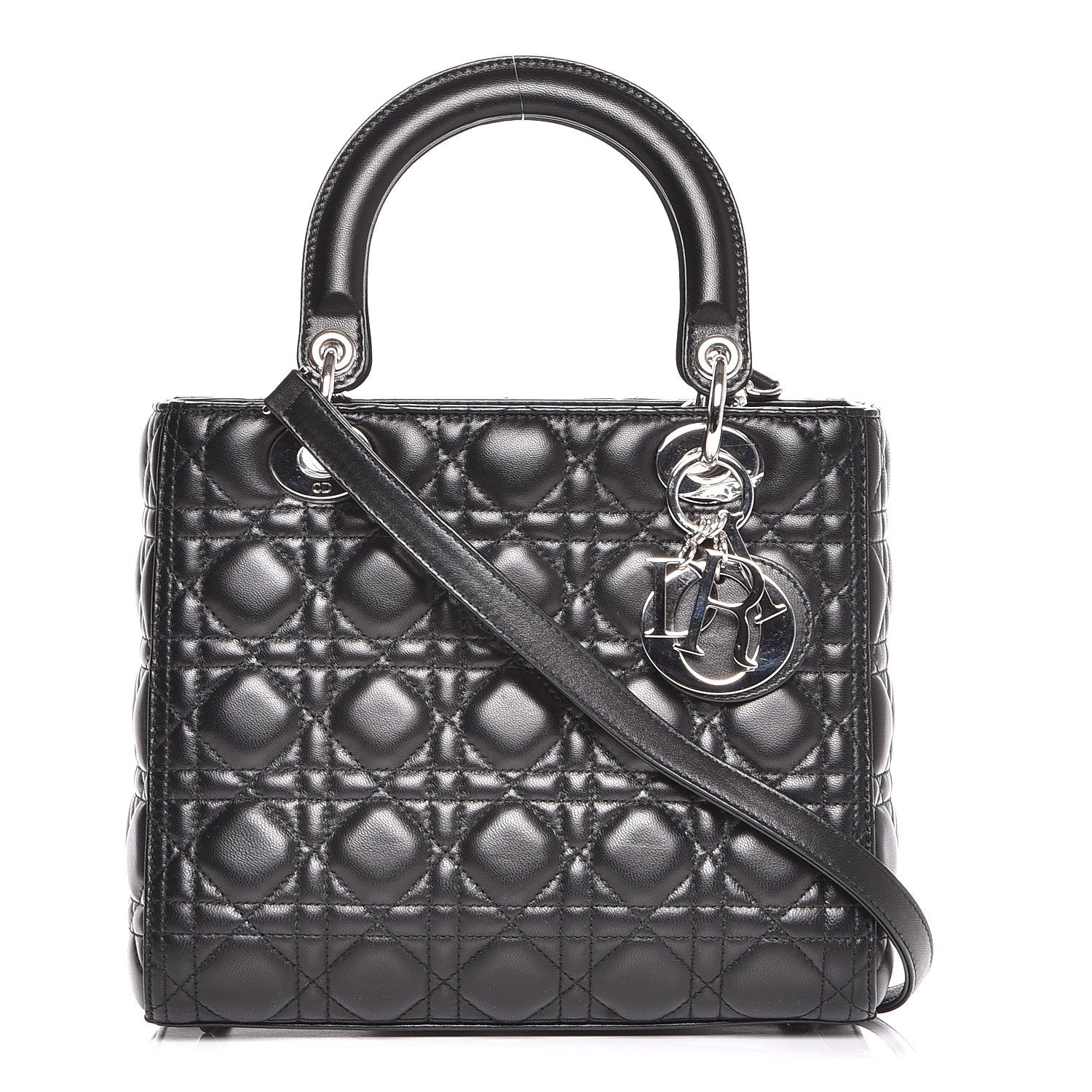 Christian Dior Lambskin Cannage Medium Lady Dior Black 1 of 8